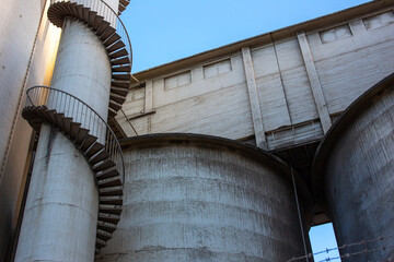 Cement Processing Plant with Tall Silos