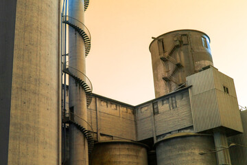 Brutalist Concrete Buildings at Cement Factory