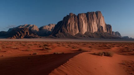 Naklejka premium Red Sands Desert landscape created with Generative AI Technology, ai, generative