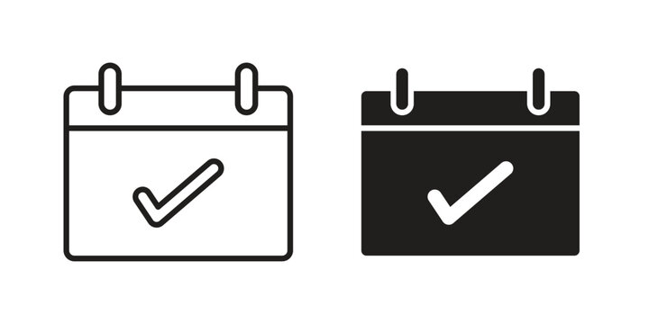 Calendar check icon concept vector illustration. logotype icon designs