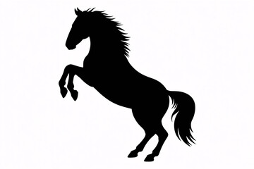 Majestic horse rearing silhouette, a powerful symbol of freedom and strength for equine enthusiasts and western themes across various creative projects