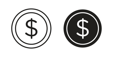 Fototapeta premium Coin icon concept vector illustration. logotype icon designs