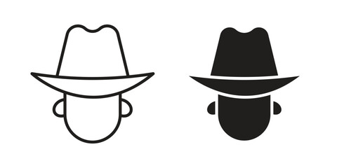 Cowboy icon concept vector illustration. logotype icon designs