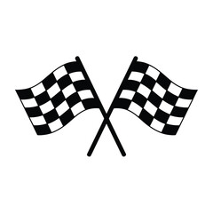 Obraz premium Two checkered flags crossed, symbolizing victory or the start of a race.