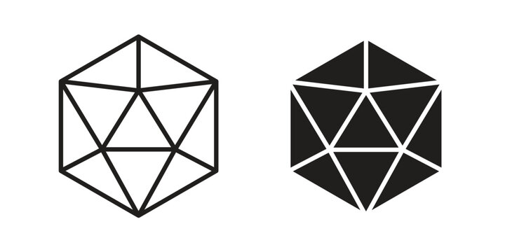 Dice d20 icon concept vector illustration. logotype icon designs