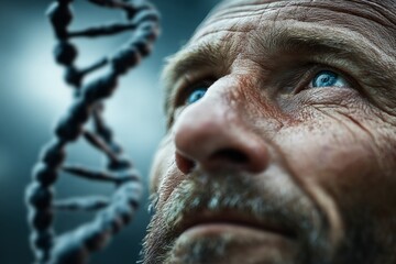 Pioneering new frontiers in medical technology and genetic understanding. Majestic beauty. Technological innovations with a human touch: advanced genomics research scene. Designer fashion.