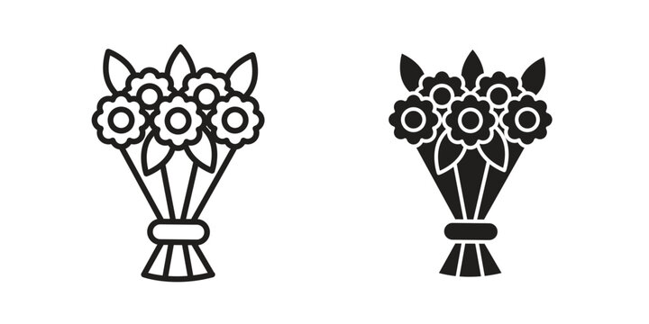 Flower bouquet icon concept vector illustration. logotype icon designs