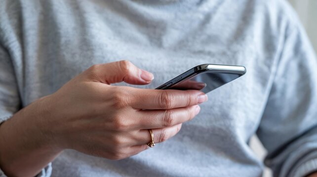 Modern digital interaction: a user with a smartphone in his hand