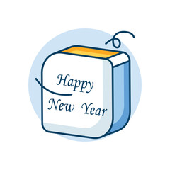 Happy New Year icon clean and modern vector illustration
