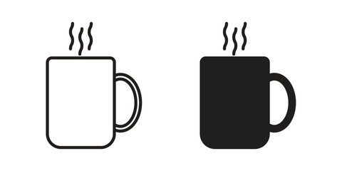 Hot coffee Mug icon concept vector illustration. logotype icon designs