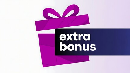 A visually striking extra bonus gift box design with a modern aesthetic and vibrant colors isolated on white background