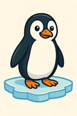 Obraz premium penguin with ice cream