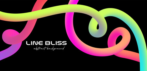 Curved 3D color lines shaping a distinct gradient wave, suited for minimal, modern poster design