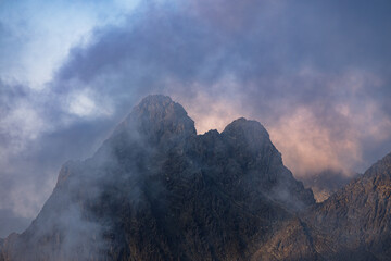 The peak in the clouds