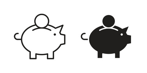 Piggy bank icon concept vector illustration. logotype icon designs