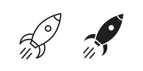 Rocket launch icon concept vector illustration. logotype icon designs