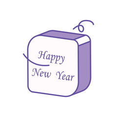 Happy New Year icon clean and modern vector illustration