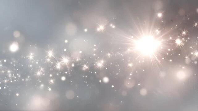 Soft Glowing Sparkles with Star Flares and Gentle Bokeh Lights on a Clean Pastel Background, Ethereal High-Quality Shimmer Effect