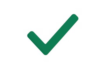 Green check mark icon symbolizing approval, success, verification, completion, consent, acceptation, choice, correct