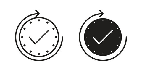 Time check icon concept vector illustration. logotype icon designs