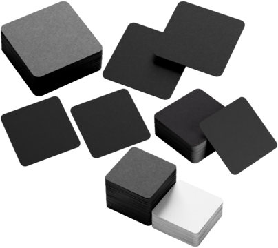 Rounded Square Card Mockup Set – Black and White Paper Stack Template