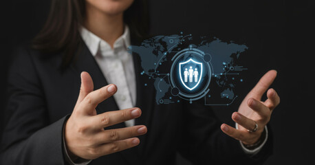 Global family protection and life insurance plan. A solution providing financial security and legal protection for your family's future and well-being. Motif