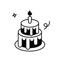 Cake icon clean and modern vector illustration