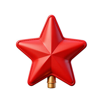 red velvet tree topper star with gold trim 3D Icon &ndash; Glossy Minimal Emoji Style, Isolated PNG object