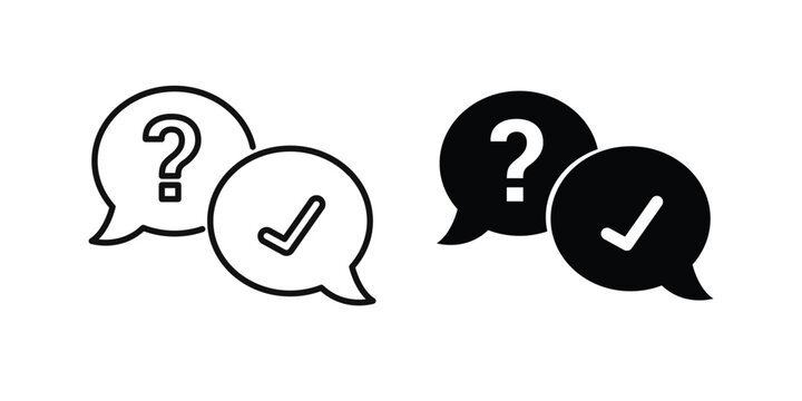 Comment question vector illustration icon set. flat and stroke style Collection. vectors graphic designs.