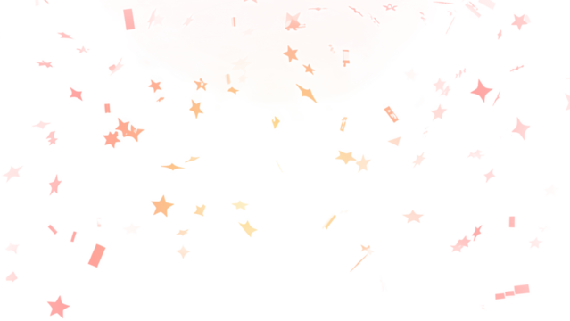 Scattered colorful star shaped confetti and small abstract shapes isolated on transparent background for festive celebrations and party decorations - Powered by Adobe