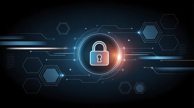 Security cyber digital concept Abstract technology background protect system innovation. Data privacy and internet security