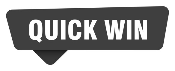 quick win black sign isolated on transpatent background. quick win sticker