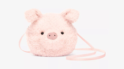 Cute fluffy pig-shaped bag perfect for kids at playdates or casual outings during spring and summer seasons.