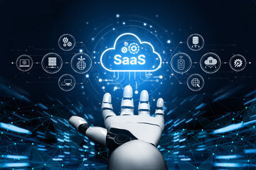 AI powers SaaS platforms with smart infrastructure, automated deployment, and intelligent integration tools in cloud-based digital environments. Artificial intelligence spline
