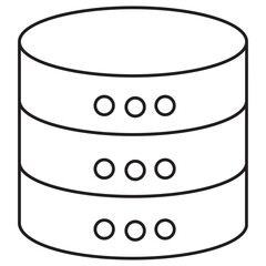  Database Icon, Data Storage System, Structured Database, Information Server, Digital Data Hub, Illustration, vector