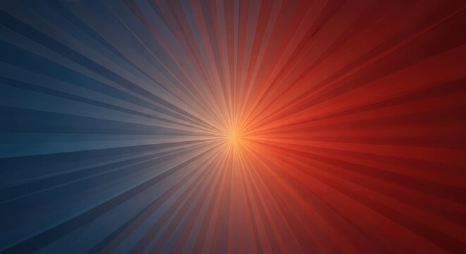 Abstract background of radiating light with blue and red