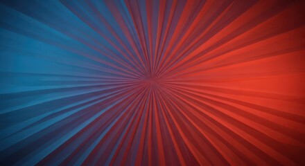 Abstract color burst design with blue and red rays