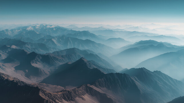 Majestic mountain range aerial view natural landscape serene environment panoramic perspective