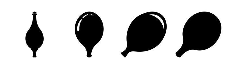 Abstract shape evolution progression on white background