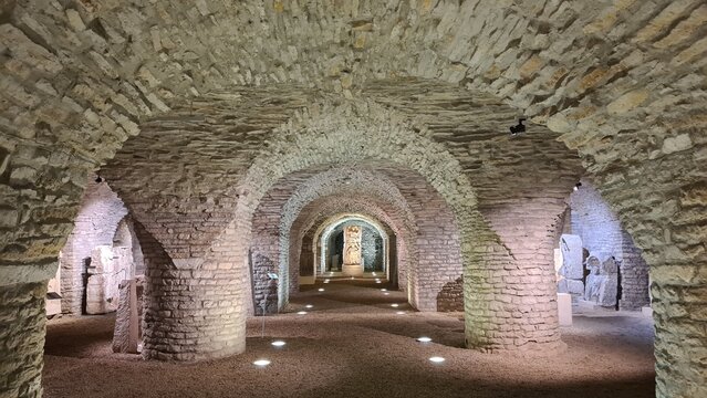 L'ancienne salle capitulaire et scriptorium de l'abbaye Saint-B&eacute;nigne de Dijon (actuel mus&eacute;e arch&eacute;ologique)