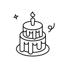 Cake icon clean and modern vector illustration