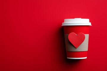 red background,cuppaper heart,