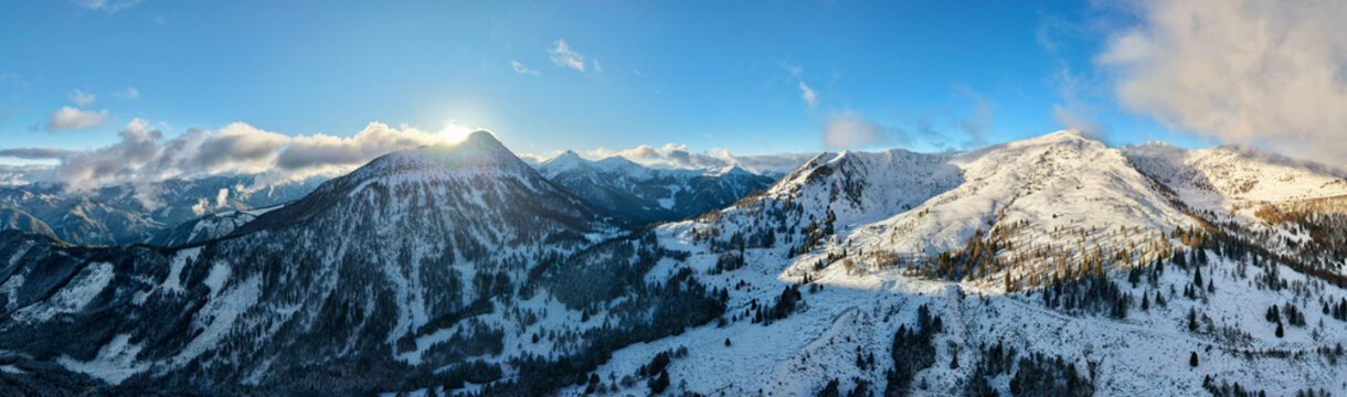 snow covered mountains
