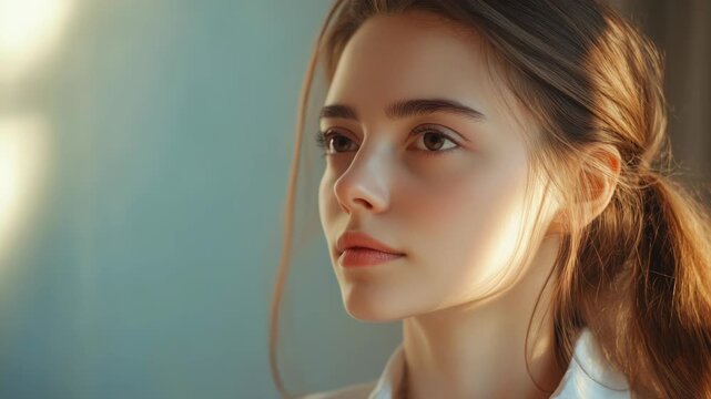 Woman with eyes closed