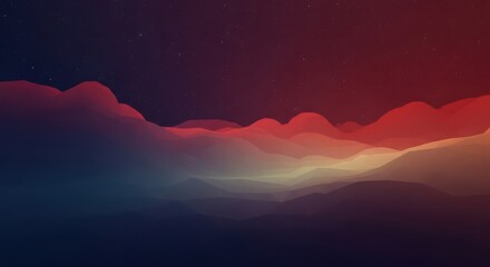 Abstract Landscape with Hills and Stars Digital Art Creation