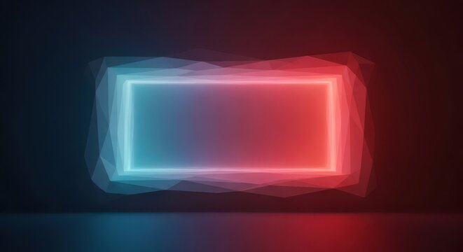 Abstract neon light frame with modern geometric design