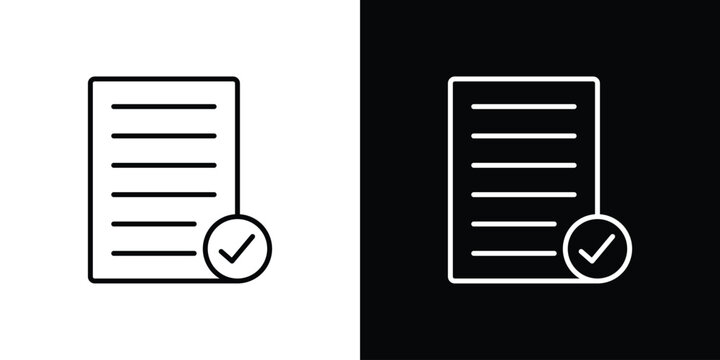 Document accept icon. Outline symbol for Website UI