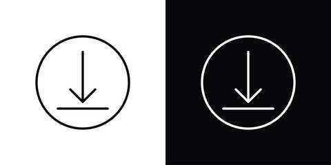 Download icon. Outline symbol for Website UI