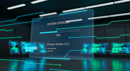 Fototapeta premium A System Upgrade Interface for the concept of technology and progress.
