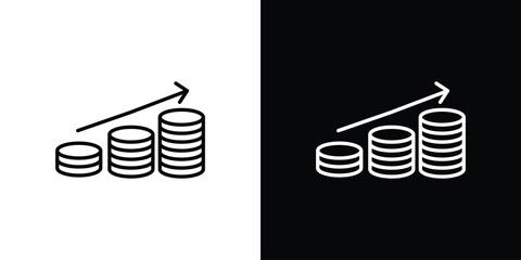 Earning icon. Outline symbol for Website UI